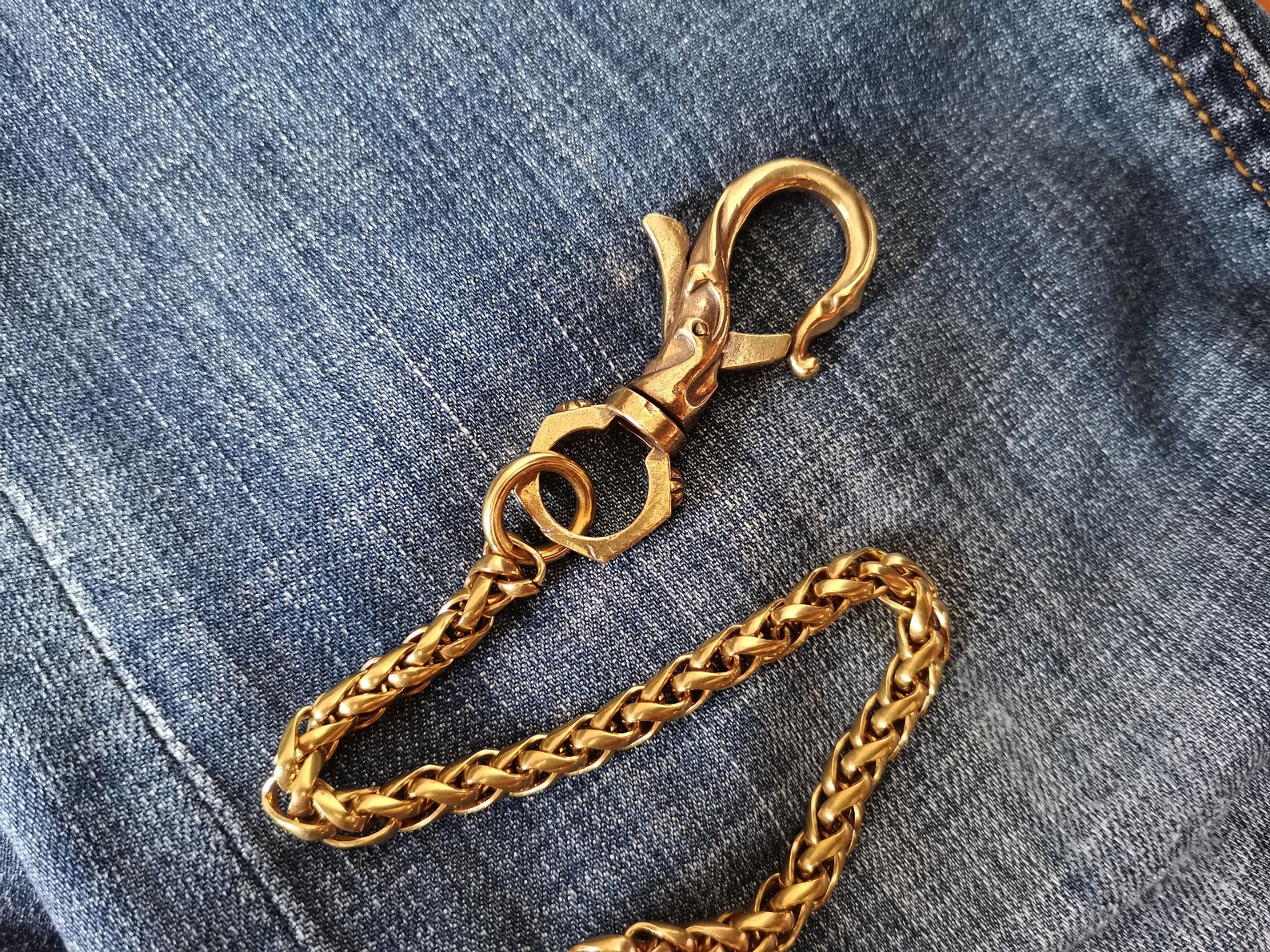 Brass Key Chain,wallet Chain,brass Wallet Chain With Fish Hook,belt ...