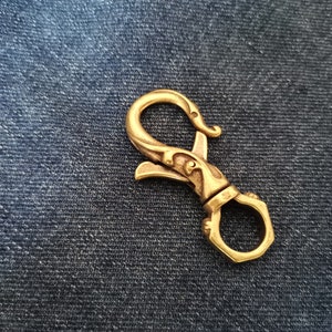 Brass Key Ring Hook,Key Hook,Custom Keychain,Leathercraft Hardware,Brass Keychain Custom,Fish Hook Key Chain,Belt Hook,Key Chain Hook image 2