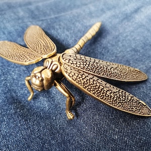 Brass Dragonfly,Antique Brass Dragonfly Statue,Antique Collection,Table Decoration,Brass Dragonfly Figurine,Brass Insect Figurine,AH2