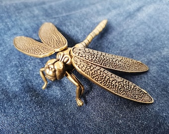 Brass Dragonfly,Antique Brass Dragonfly Statue,Antique Collection,Table Decoration,Brass Dragonfly Figurine,Brass Insect Figurine,AH2