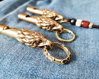 Brass Whistle,Eagle Whistle,Emergency Whistle,Whistle Keychain Pendant,Personalized keychain,Outdoor Survival Whistle,BA1
