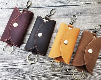 Personalized Leather key holder,Leather key pouch,Key Organizer,Leather Key Pocket,Leather Key Case,3SA