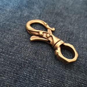 Brass Key Ring Hook,Key Hook,Custom Keychain,Leathercraft Hardware,Brass Keychain Custom,Fish Hook Key Chain,Belt Hook,Key Chain Hook image 4