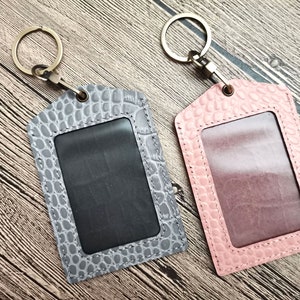 Leren badgehouder, leren ID-hoesje, badge ID-pashouder, ID-badgehouder, ID-kaarthouder, Key Card, 5AQ