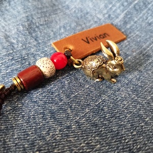 Good Luck Rabbit,Brass Rabbit,Rabbit Keychain,Antique Collection,Keychain Pendant,Brass Keychain,Blessing Rabbit,Bag Accessories,A5D