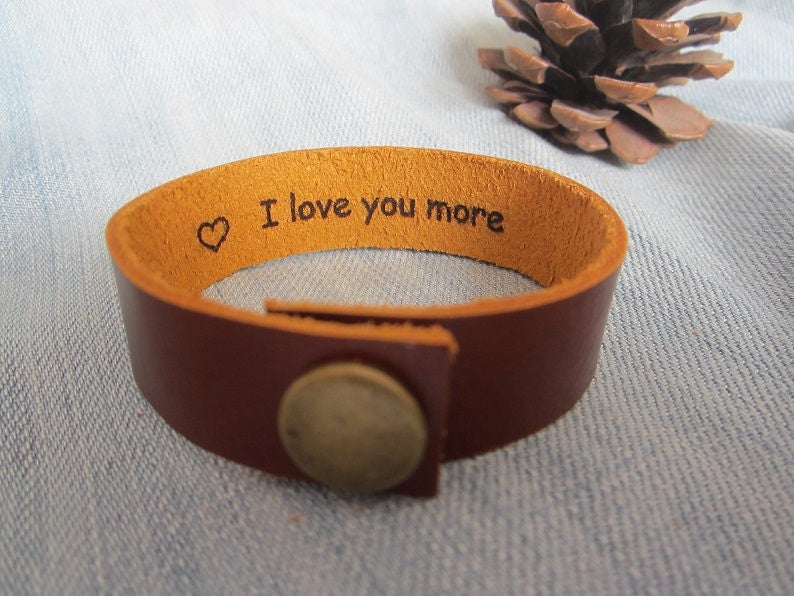 Hidden Message Bracelet,Custom Leather Bracelet,Personalized Leather Cuff,Secret Message Bracelet,Engraved Bracelet,Customized Cuff,Gift,4