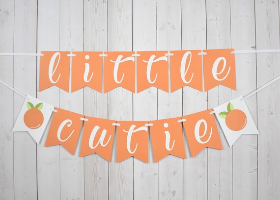 Orange Clementine Fruit Little Cutie Birthday Party Baby Shower Flag Pennant Banner Sign Lil Cutie Citrus Il_570xn
