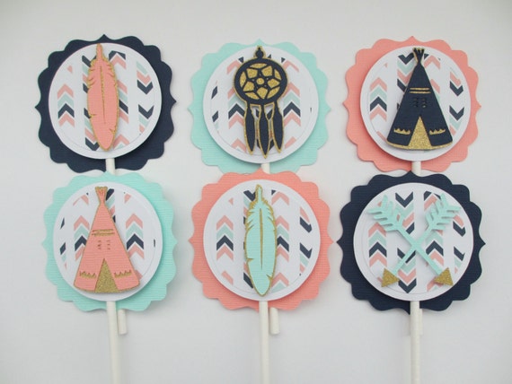 Boho Candy Bag Toppers-Party Favor Topper-Printed Tribal Arrow Treat Bag Toppers with Bag