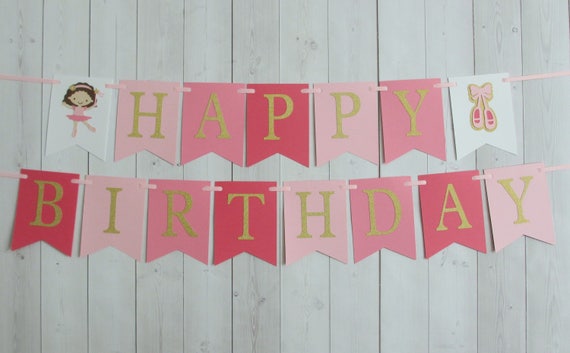 Ballet Slippers Ballerina Birthday Party Baby Shower Flag Pennant