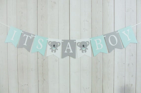 Koala Bear Baby Shower Birthday Party It S A Boy Flag Pennant