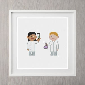 Wetenschappers Cross Stitch patroon | Chemie kruissteek | Wetenschap kruissteek