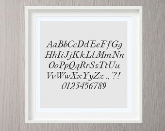 Cross Stitch Alphabet Pattern With Punctuation and Numbers Cross Stitch Pattern PDF - Cross Stitch Letters - Elegant Cross Stitch Font
