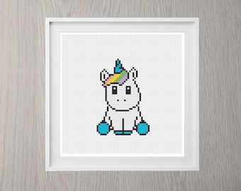 Unicorn Cross Stitch Pattern | Kawaii Cross Stitch | Cute Cross Stitch Chart