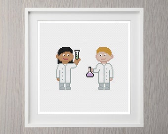Scientists Cross Stitch Pattern | Chemistry Cross Stitch | Science Cross Stitch