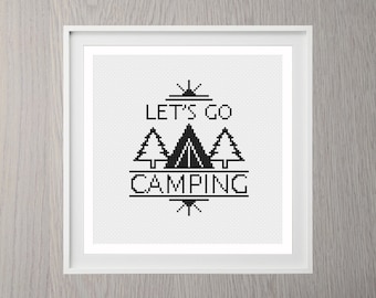 Camping Cross Stitch Pattern | Digital Download