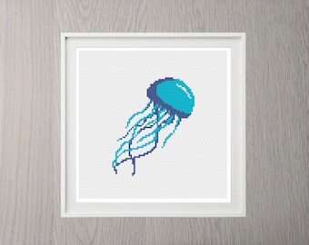 Jellyfish Cross Stitch Pattern | Cute Cross Stitch | Ocean Cross Stitch Chart