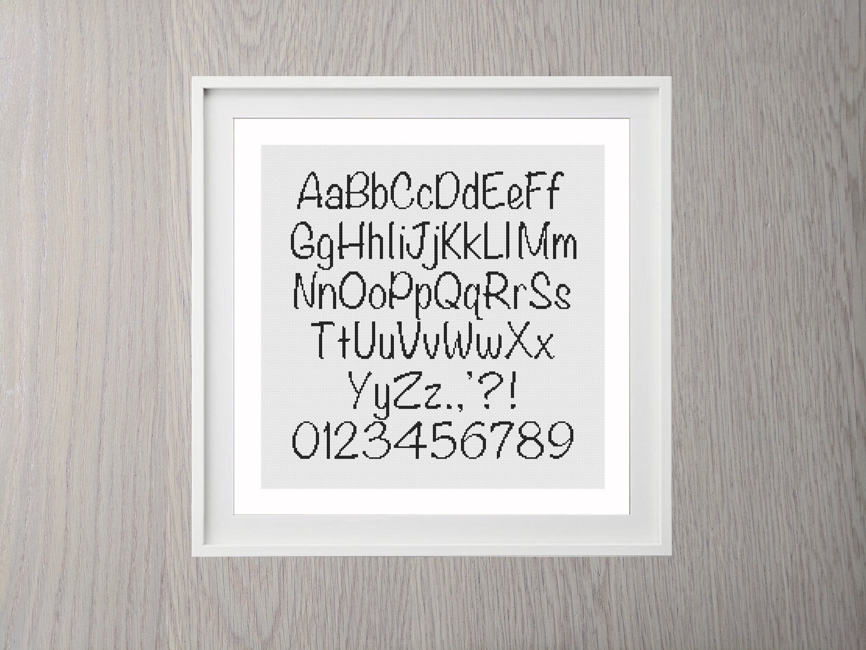 Cross Stitch Alphabet Pattern With Punctuation and Numbers