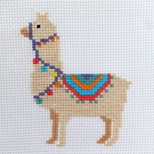 Llama Cross Stitch Pattern, Instant Download, Cute, Kids, Mini, Funny ...