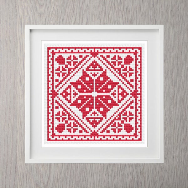 Simple Scandinavian Cross Stitch Pattern | Modern | Instant Download | Simple | Beginner | Square | Small | Geometric | Scandi | Christmas