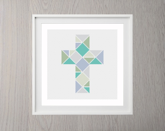 Geometric Cross Easter Cross Stitch Pattern