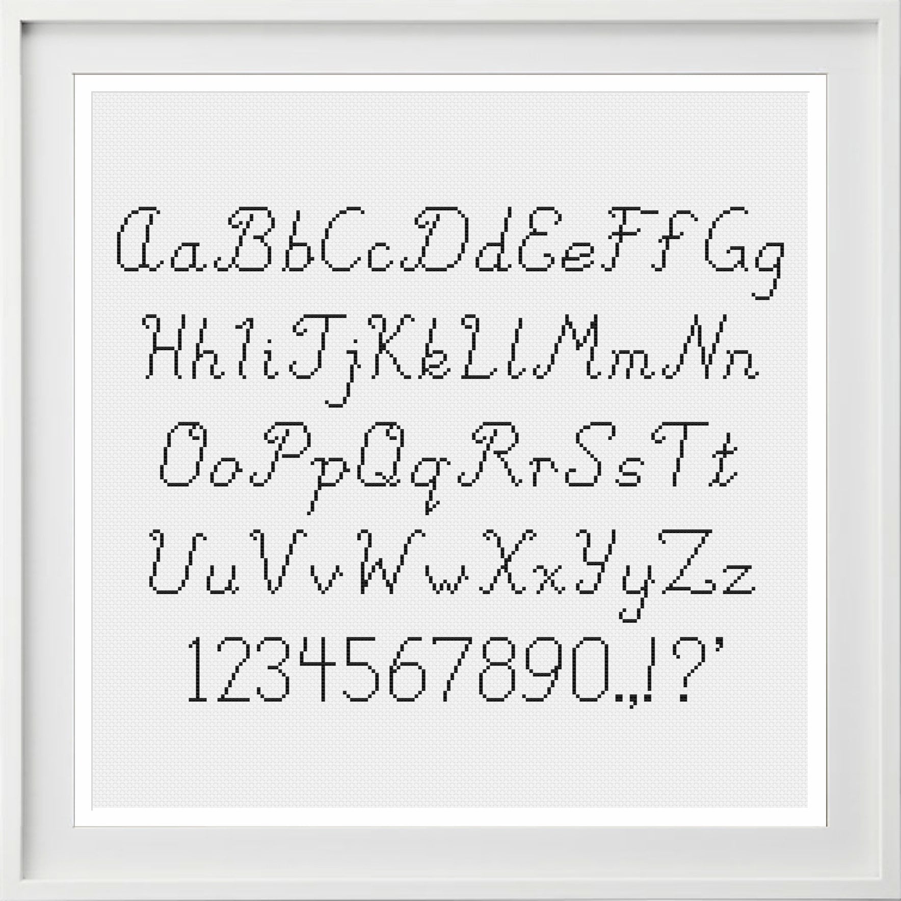 Cursive Cross Stitch Alphabet Letters With Numbers and - Etsy Canada