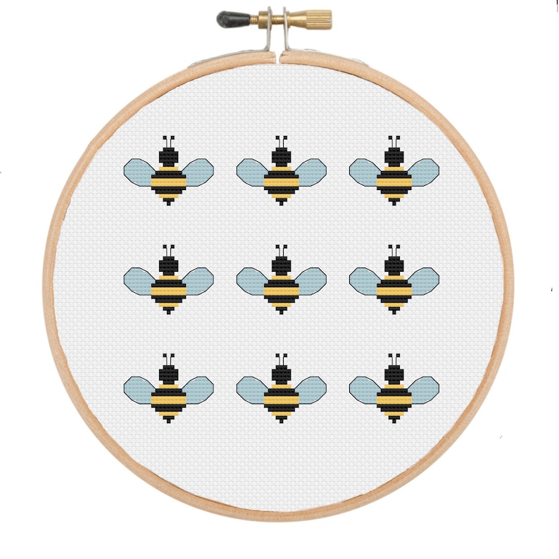 Bees Cross Stitch Pattern instant download modern small | Etsy