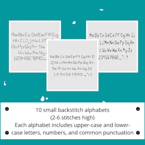 10 Small Backstitch Alphabet Patterns Backstitch Letters Small Cross Stitch Font Backstitch Font zdjęcie 3