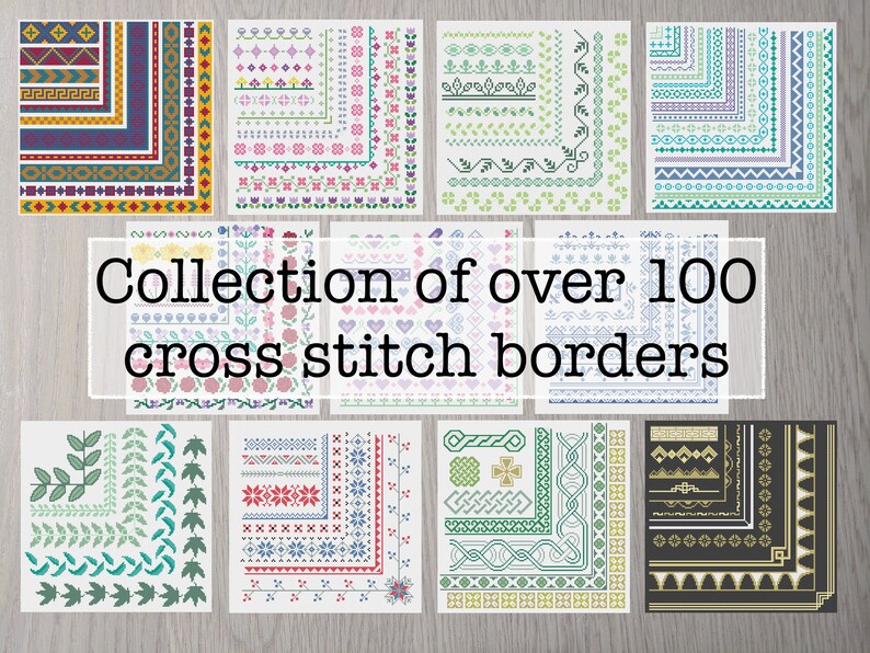Cross Stitch Borders Pattern Collection Instant Download Etsy