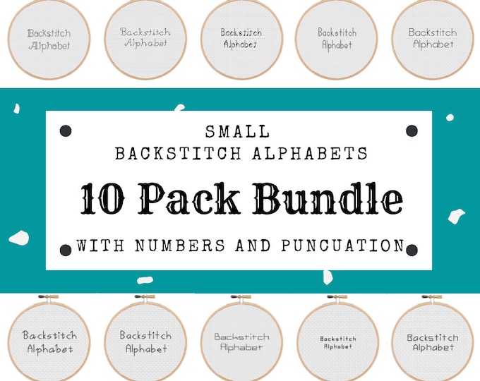Featured listing image: Small Backstitch Alphabet Patterns | Backstitch Letters | Small Cross Stitch Font | Backstitch Font