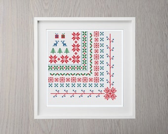 Cross Stitch Borders Pattern | Christmas Cross Stitch | Christmas Border