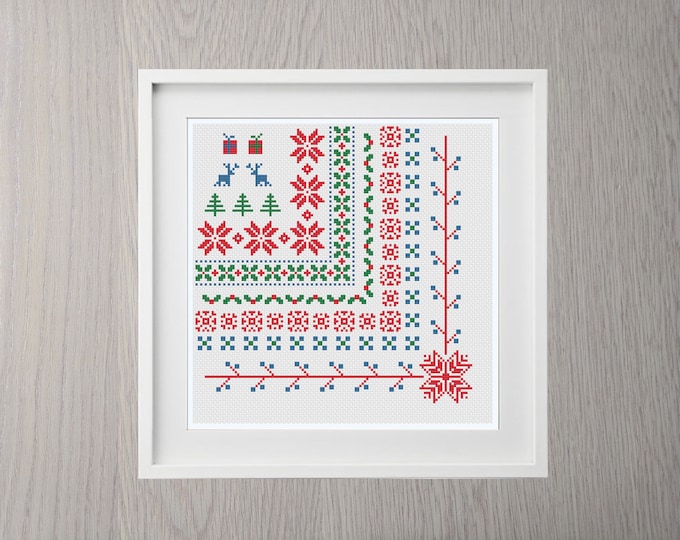 Cross Stitch Borders Pattern | Christmas Cross Stitch | Christmas Border