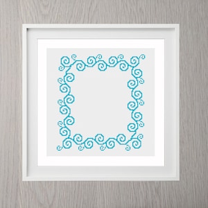 Cross Stitch Border Pattern | Swirl | Modern | Instant Download | Simple | Pretty | Square | Rectangle | Frozen | Frame