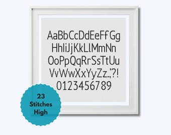 Cross Stitch Alphabet Pattern with Numbers, Punctuation (PDF Pattern)