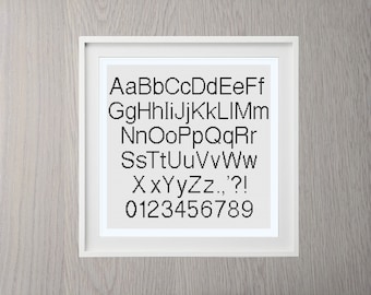 Large Cross Stitch Alphabet Pattern With Punctuation and Numbers Cross Stitch Pattern PDF - Cross Stitch Letters - Simple Cross Stitch Font