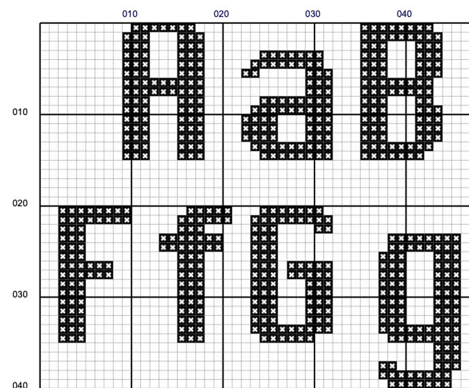 Cross Stitch Alphabet Pattern With Punctuation and Numbers Etsy
