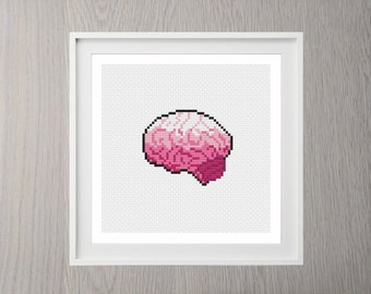 Brain Cross Stitch Pattern