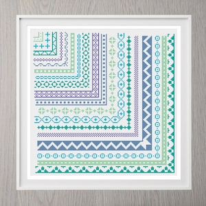 Cross Stitch Borders Pattern Simple Modern | PDF Download