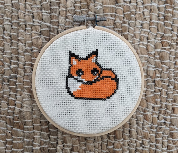 Sewing Fiber Fox Cross Stitch Pattern Cute Cross Stitch Chart Kawaii