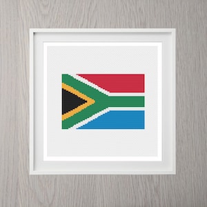 South African Flag Cross Stitch Pattern, Instant Download, Africa, modern, Johannesburg, simple