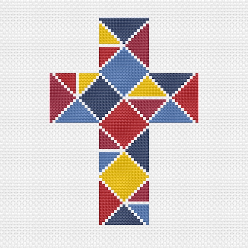 Geometriskt kors påsk korsstygnsmönster | Kristet korsstygn bild 4