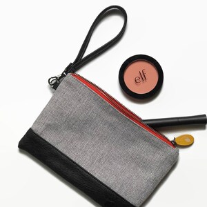 wristlet wallet, phone clutch & passport wallet the GOWANUS in tweed and black image 6