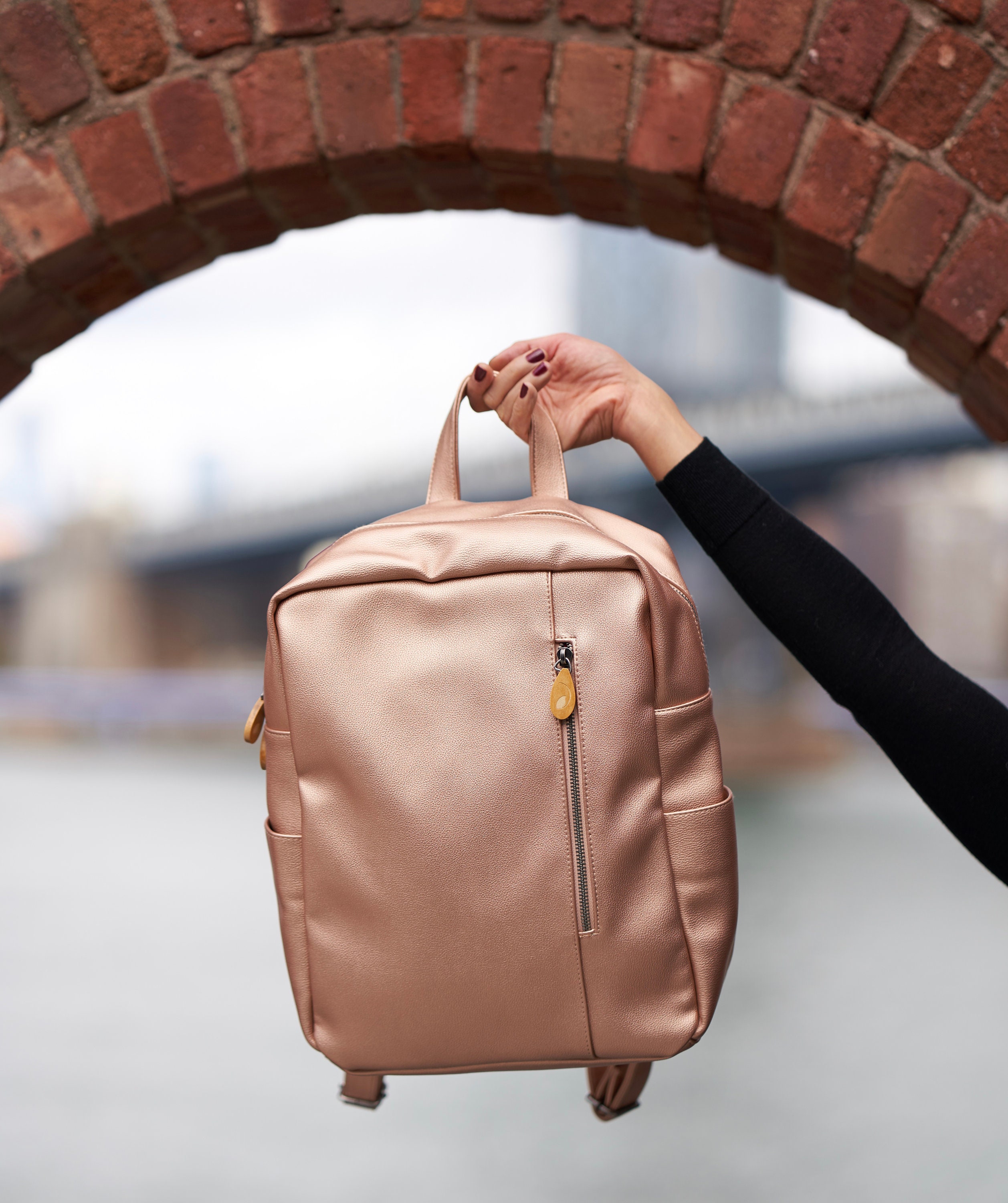 Backpack Purse With 2 Water Bottle Pockets Vegan Leather Bag the LENOX Vegan Purse in 4 Colors Etsy Ireland