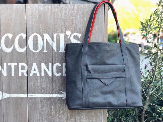 Laptop Tote Bag Tote Bag With Pockets Women s Tote Bag the BOROUGH Vegan Leather Shopper Etsy UK