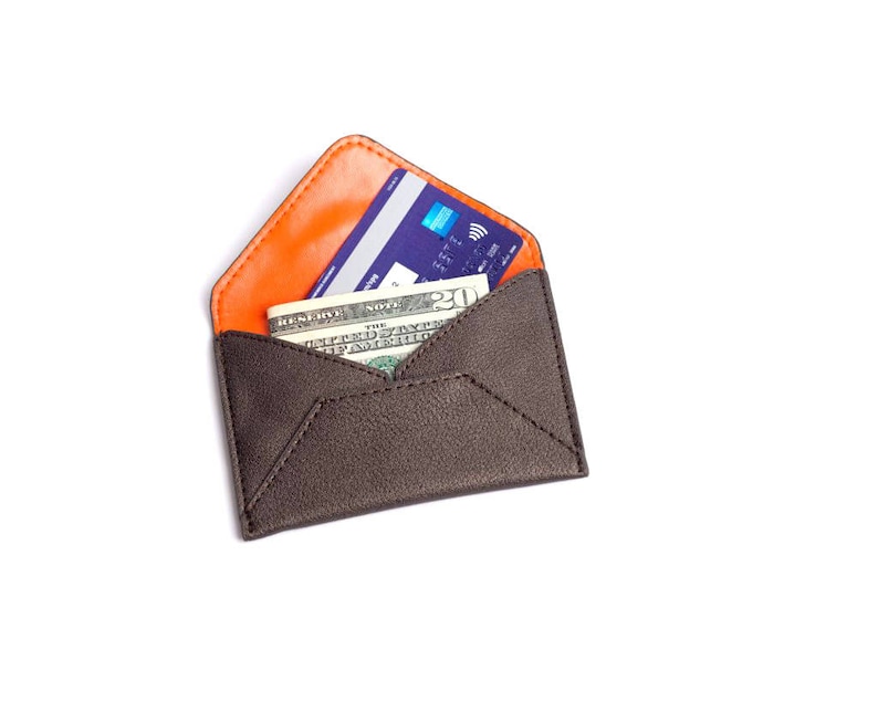 minimalist wallet, boyfriend wallet, business card holder, vegan wallet the SMITH 5 colors Graphite