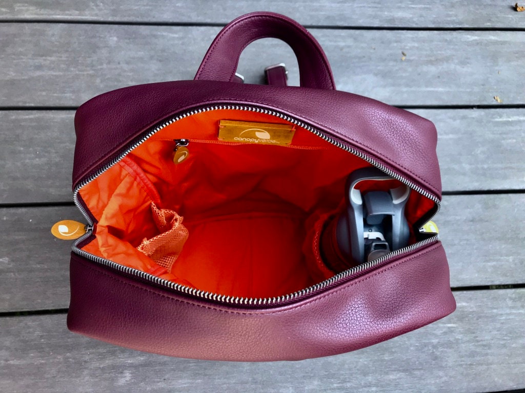 Small backpack purse with water bottle holder sale