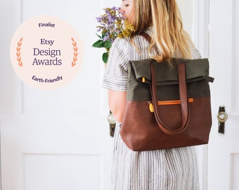 Greenpoint Vegan Leather Backpack Purse: Convertible Tote Bag