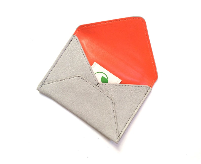 minimalist wallet, boyfriend wallet, business card holder, vegan wallet the SMITH 5 colors Light Gray