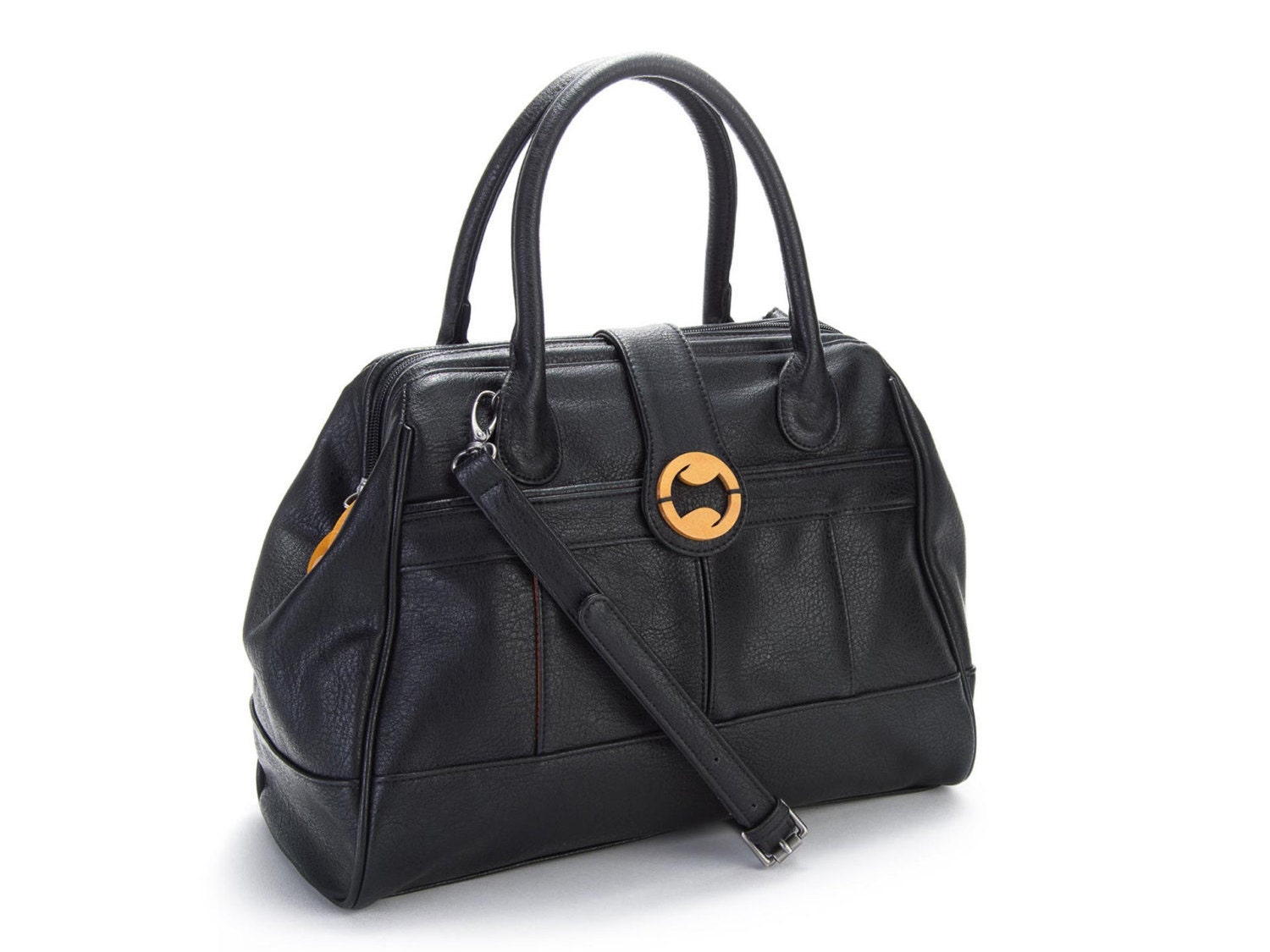 black crossbody bag vegan handbag vegan purse satchel bag | Etsy