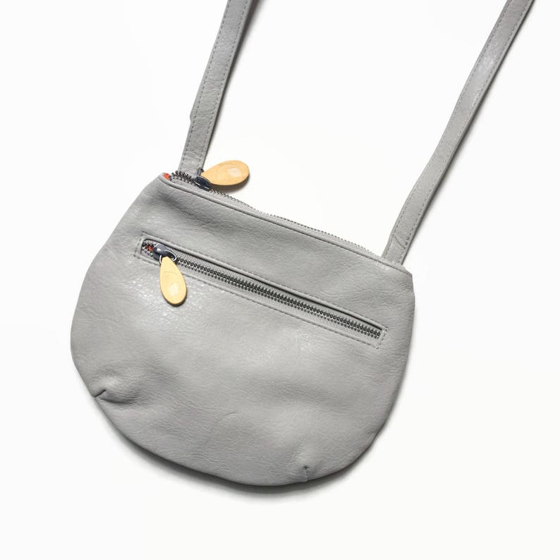 crossbody bag in 5 colors, vegan leather purse the WILLOUGHBY cross body purse Light Gray