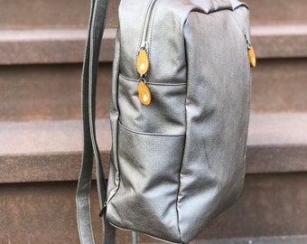 Backpack Purse With 2 Water Bottle Pockets, Vegan Leather Bag the LENOX  Vegan Purse in 4 Colors 